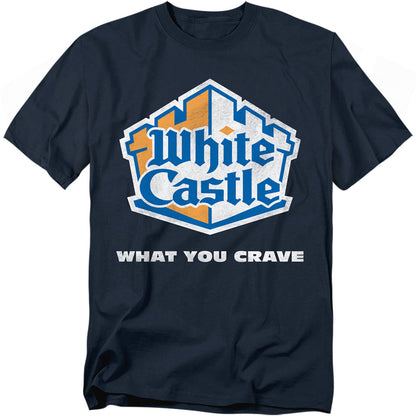 White Castle Distressed Logo Mens T Shirt Navy Officially Licensed