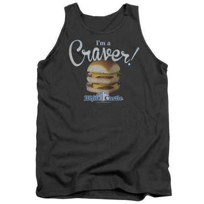 White Castle Craver Mens Tank Top Shirt Charcoal