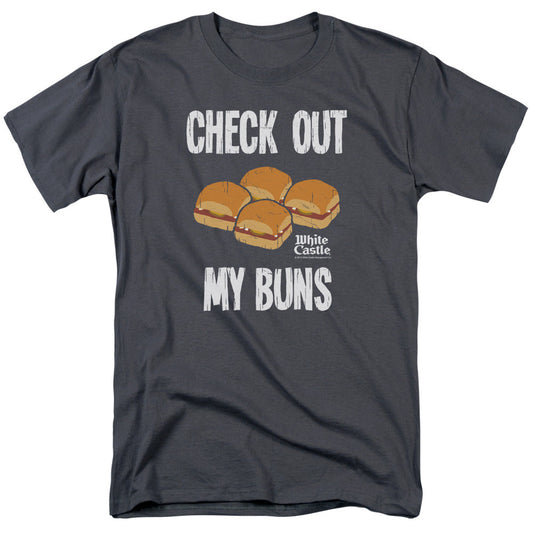 White Castle My Buns Mens T Shirt Charcoal Officially Licensed