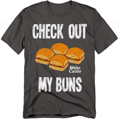 White Castle My Buns Mens T Shirt Charcoal Officially Licensed