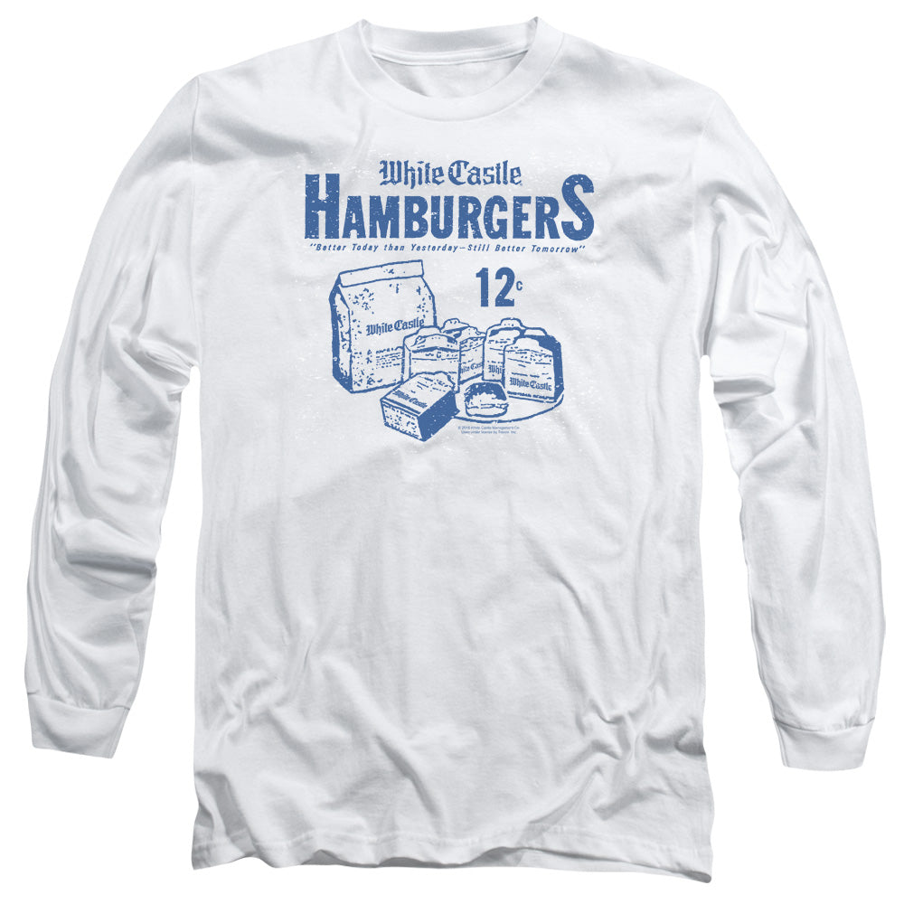 White Castle 12 Cents Mens Long Sleeve Shirt White Officially Licensed