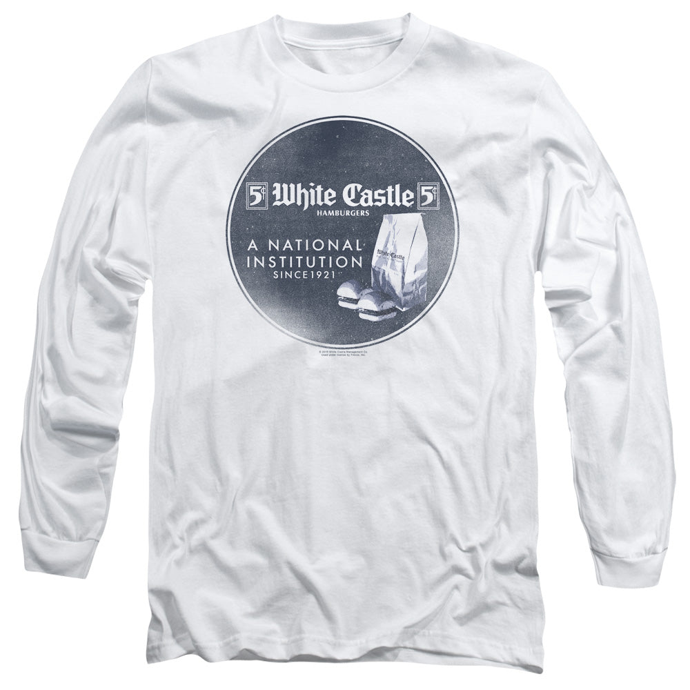White Castle National Institution Mens Long Sleeve Shirt White Officially Licensed