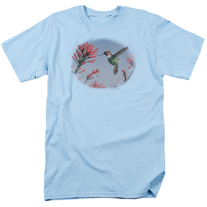 Wildlife Annas Hummingbird Mens T Shirt Light Blue Officially Licensed