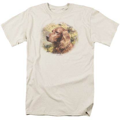 Wildlife Irish Setter Head Mens T Shirt Cream Officially Licensed