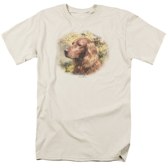 Wildlife Irish Setter Head Mens T Shirt Cream Officially Licensed