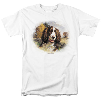 Wildlife Springer Spaniel Head Mens T Shirt White Officially Licensed