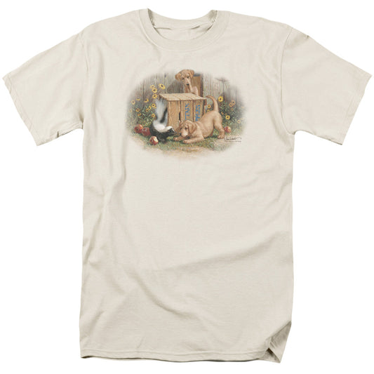 Wildlife Dont Talk Strangers Mens T Shirt Cream Officially Licensed