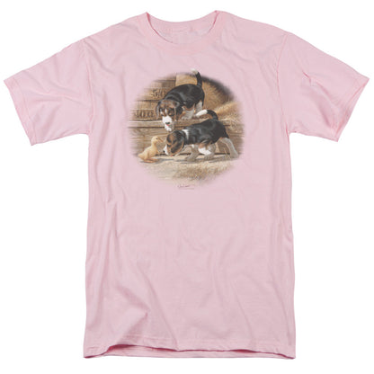 Wildlife Getting Acquainted Mens T Shirt Pink Officially Licensed
