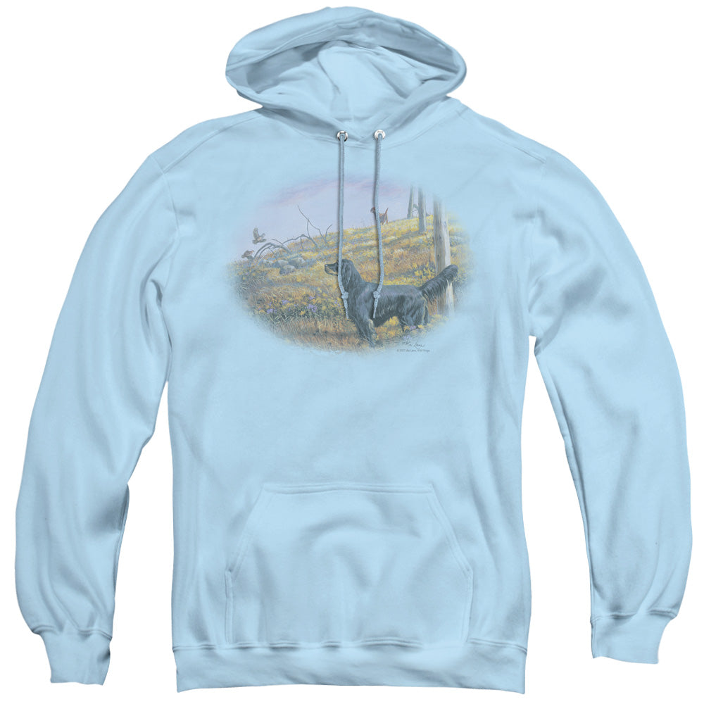 Wildlife Looking Back Mens Hoodie Light Blue