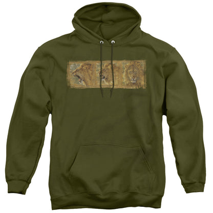 Wildlife Mood Swing Mens Hoodie Military Green