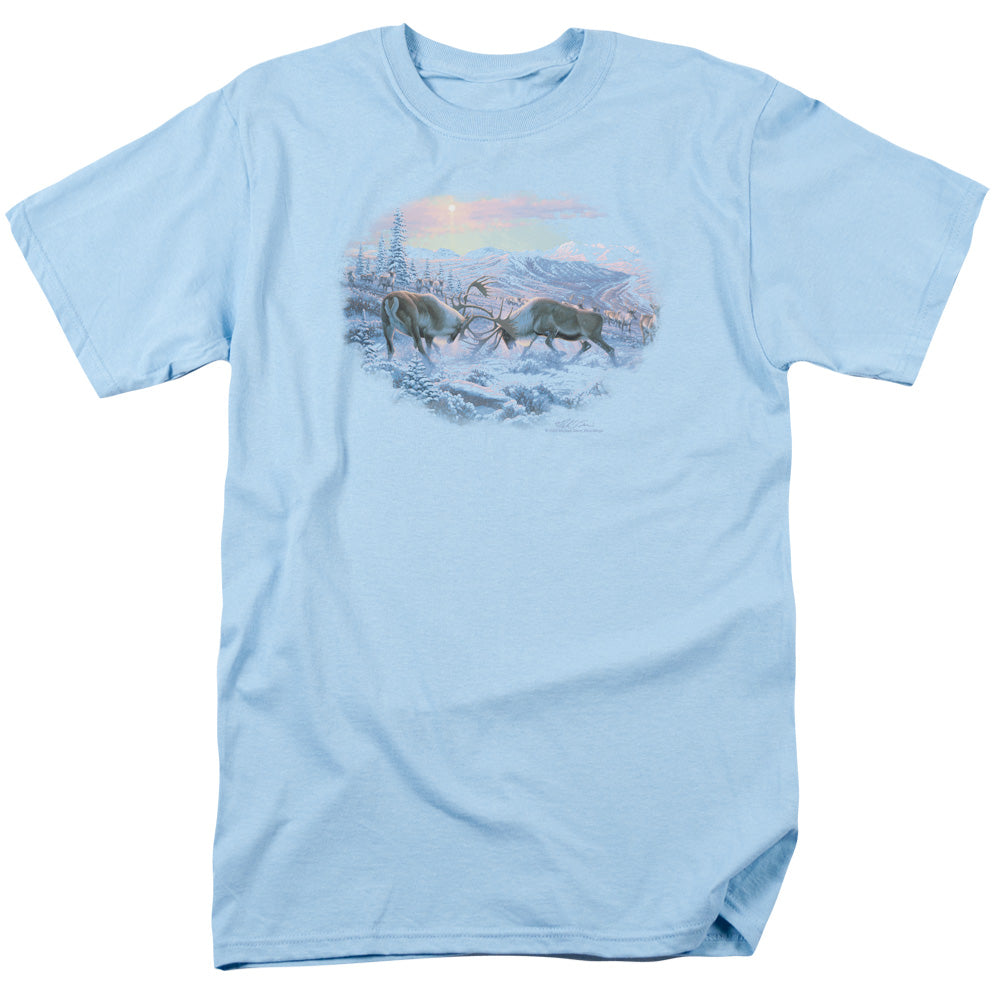 Wildlife Battling Bulls Mens T Shirt Light Blue Officially Licensed