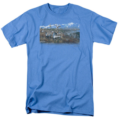 Wildlife Caribou Mens T Shirt Carolina Blue Officially Licensed