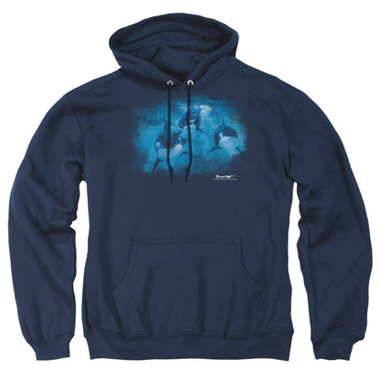 Wildlife Pod Of Orcas Mens Hoodie Navy
