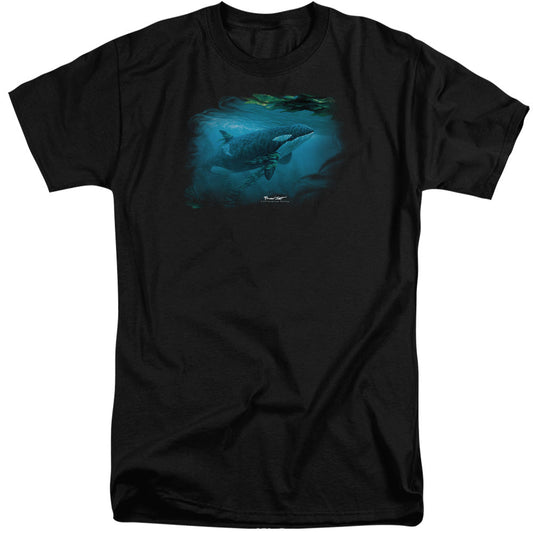 Wildlife Pursuit Thru The Kelp Orca Mens Tall T Shirt Black Officially Licensed