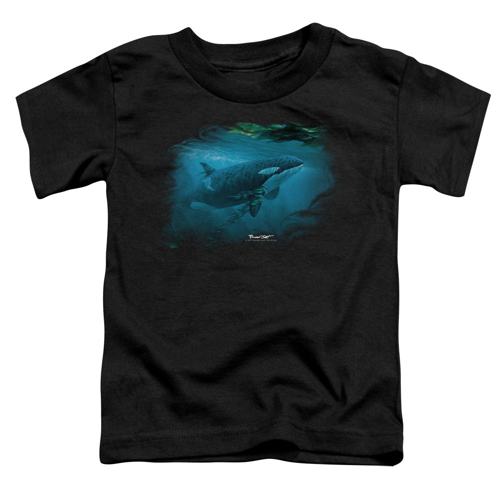 Wildlife Pursuit Thru The Kelp Orca Toddler Kids Youth T Shirt Black