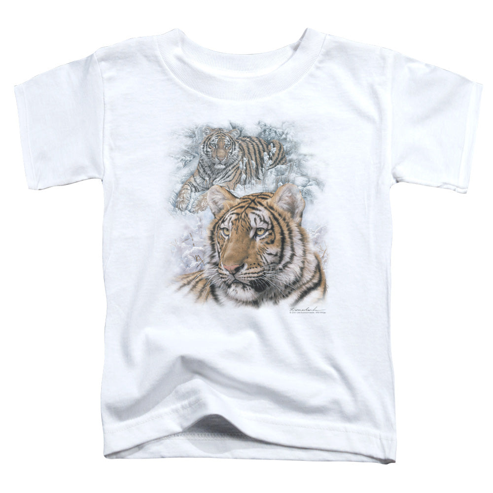 Wildlife Tigers Toddler Kids Youth T Shirt White