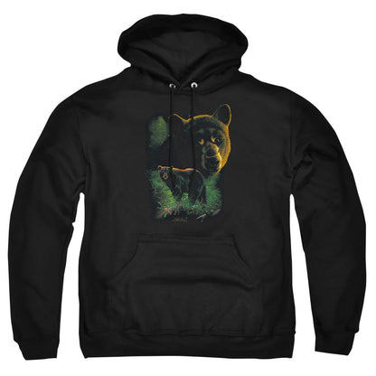 Wildlife Black Bears Mens Hoodie Black