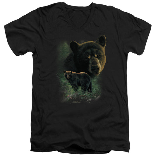 Wildlife Black Bears S S Adult V-Neck Black