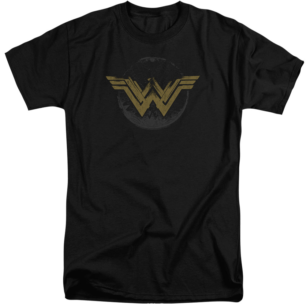 Wonder Woman Movie Distressed Logo Mens Tall T Shirt Black Officially Licensed