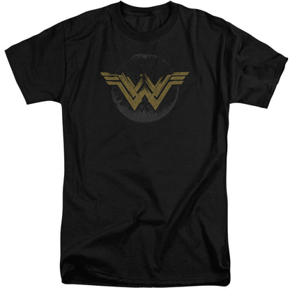 Wonder Woman Movie Distressed Logo Mens Tall T Shirt Black Officially Licensed