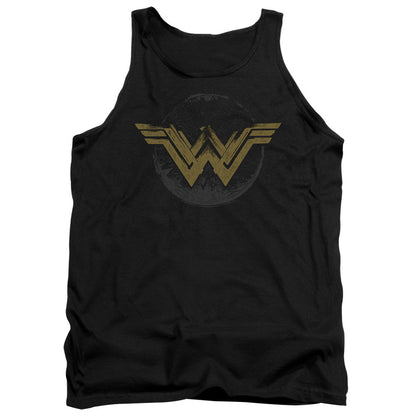 Wonder Woman Movie Distressed Logo Mens Tank Top Shirt Black Officially Licensed