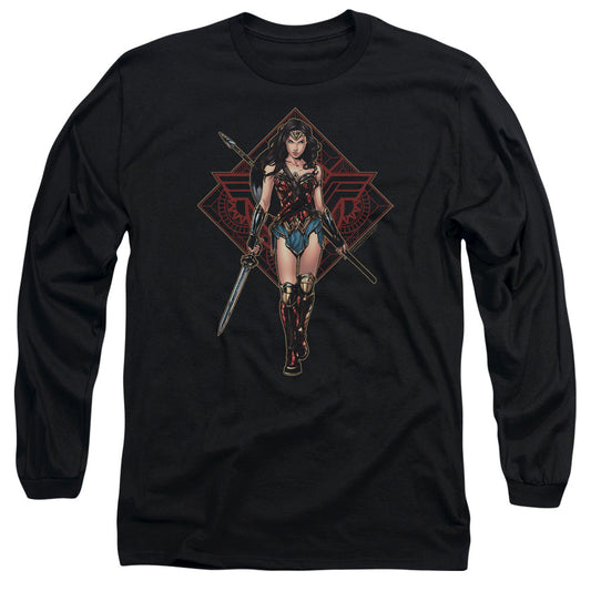 Wonder Woman Movie Warrior Mens Long Sleeve Shirt Black Officially Licensed