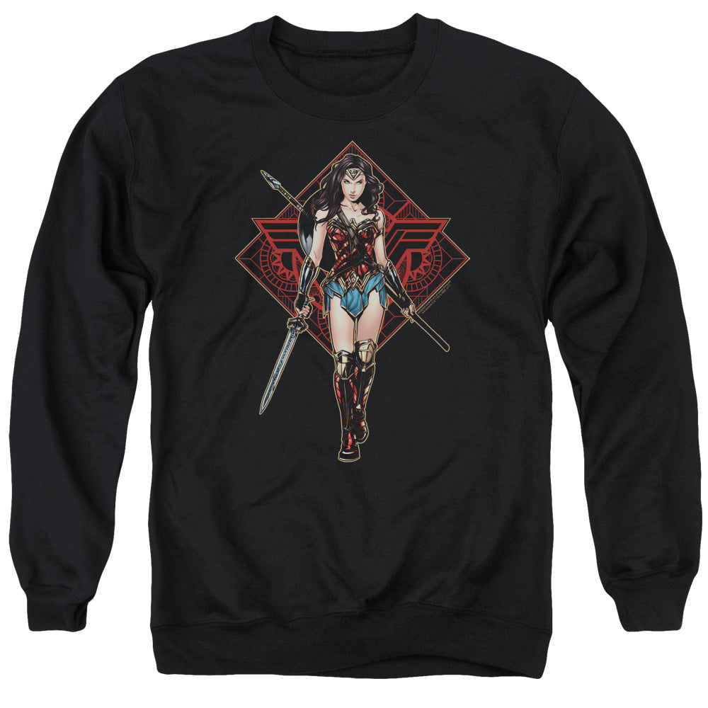 Wonder Woman Movie Warrior Mens Crewneck Sweatshirt Black Officially Licensed
