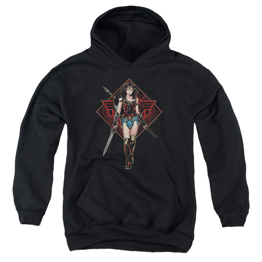 Wonder Woman Movie Warrior Kids Youth Hoodie Black Officially Licensed
