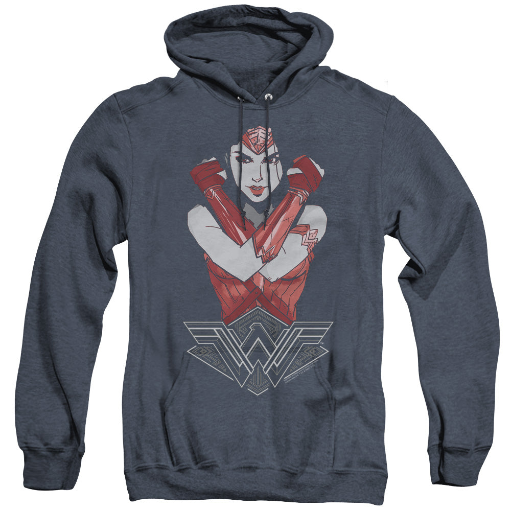Wonder Woman Movie Amazon Mens Heather Hoodie Navy Officially Licensed
