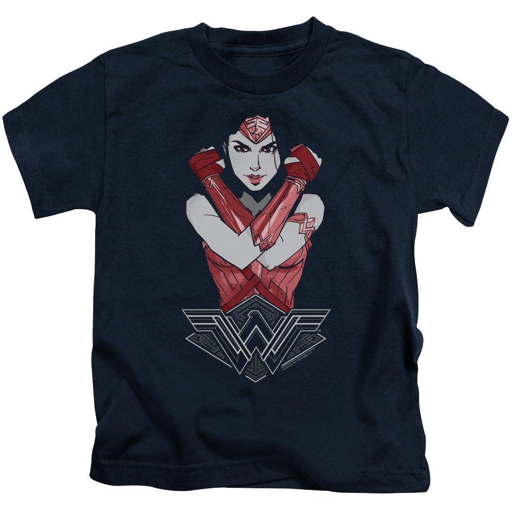 Wonder Woman Movie Amazon Juvenile Kids Youth T Shirt Navy Blue Officially Licensed