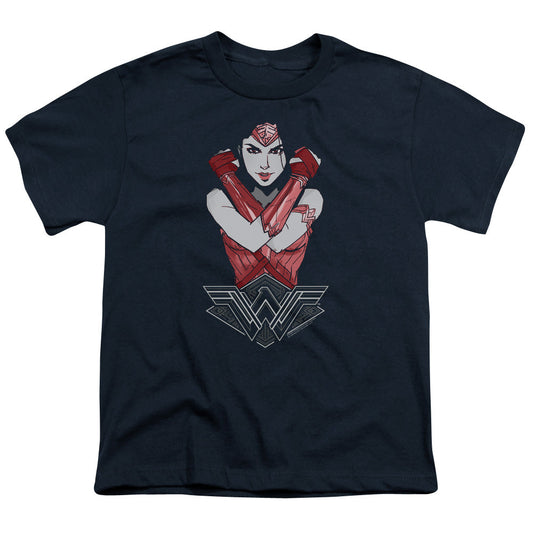 Wonder Woman Movie Amazon Kids Youth T Shirt Navy Blue Officially Licensed