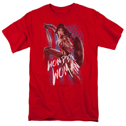 Wonder Woman Movie American Hero Mens T Shirt Red Officially Licensed