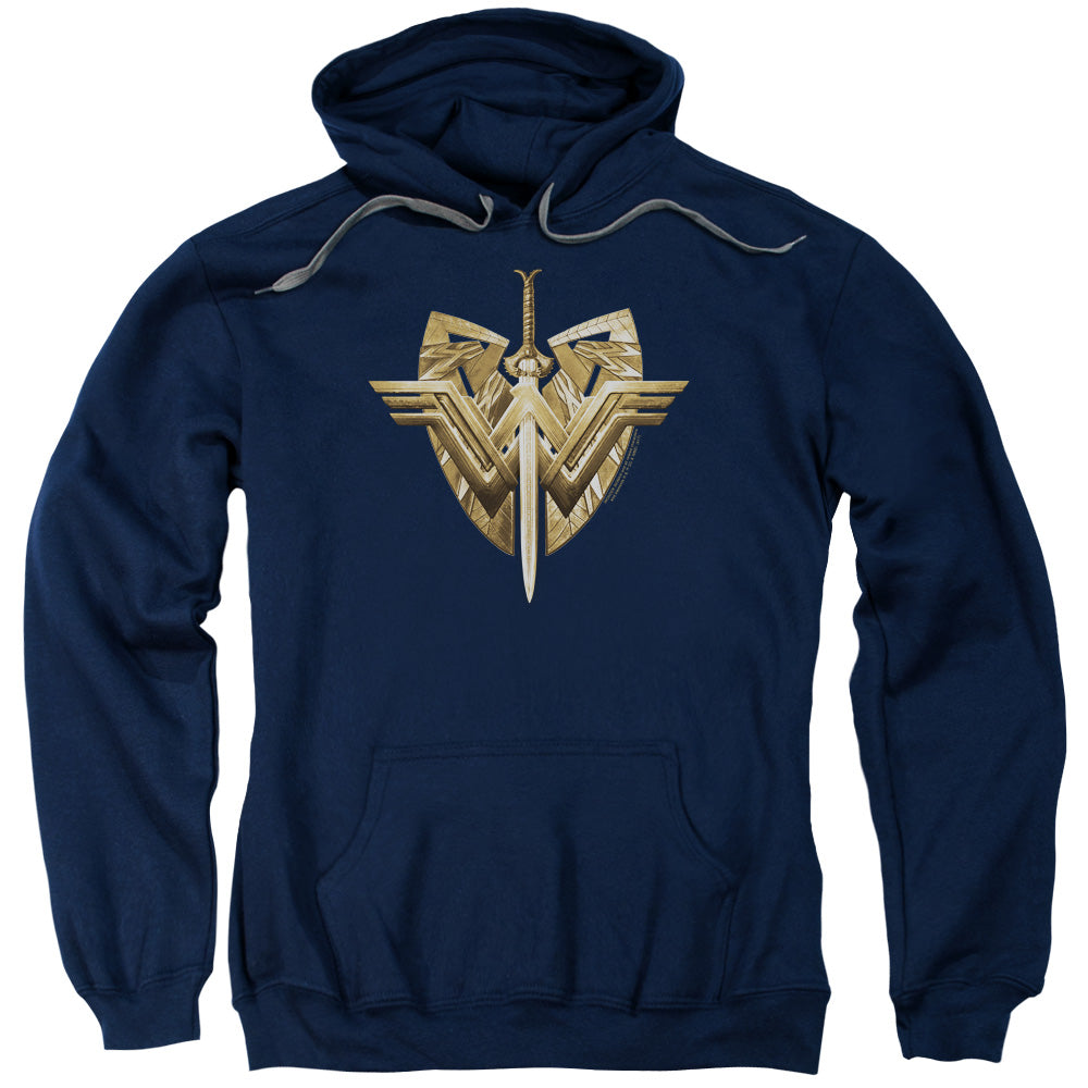 Wonder Woman Movie Sword Emblem Mens Hoodie Navy Blue Officially Licensed