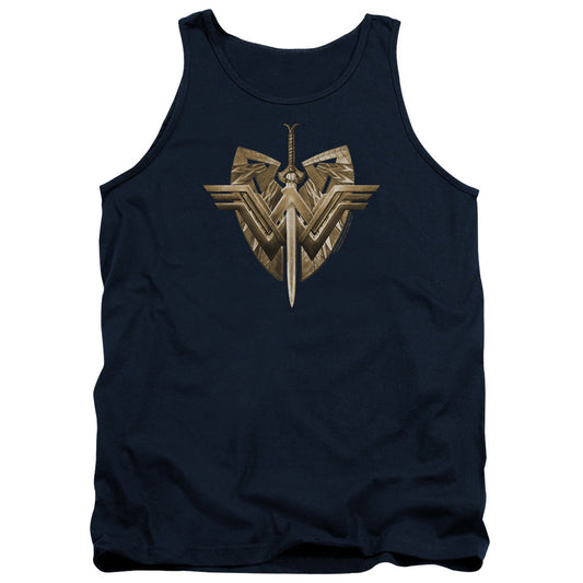 Wonder Woman Movie Sword Emblem Mens Tank Top Shirt Navy Officially Licensed