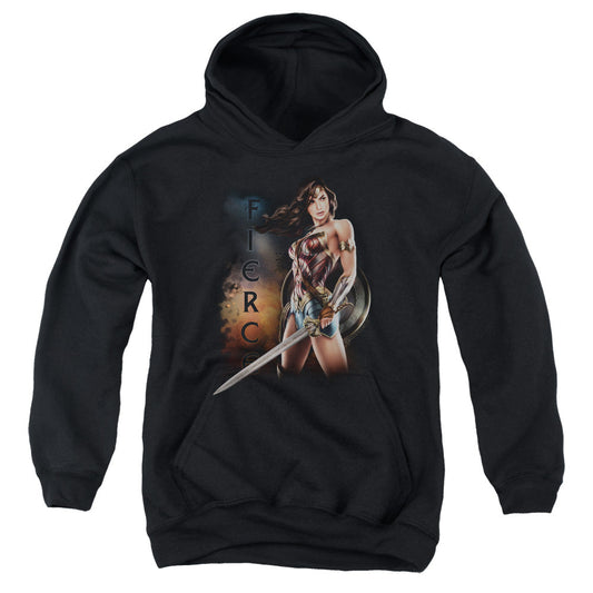 Wonder Woman Movie Fierce Kids Youth Hoodie Black Officially Licensed