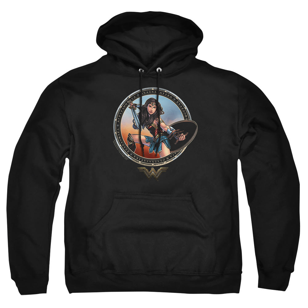 Wonder Woman Movie Battle Pose Mens Hoodie Black Officially Licensed