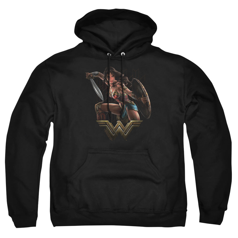 Wonder Woman Movie Fight Mens Hoodie Black Officially Licensed