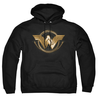 Wonder Woman Movie Lasso Logo Mens Hoodie Black Officially Licensed