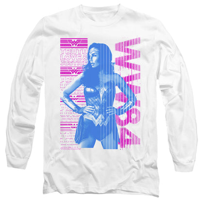 Wonder Woman 84 Truth Love And Justice Mens Long Sleeve Shirt White Officially Licensed