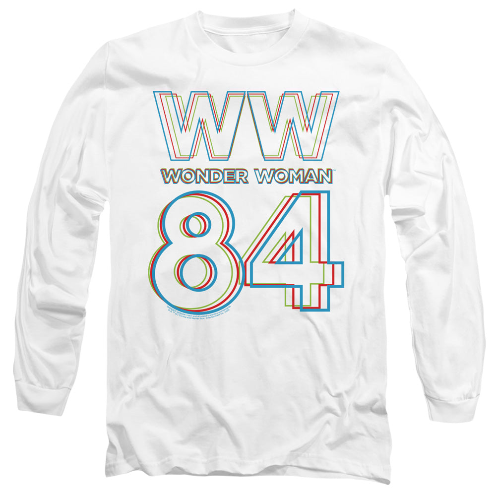 Wonder Woman 84 3D Hype Logo Mens Long Sleeve Shirt White Officially Licensed