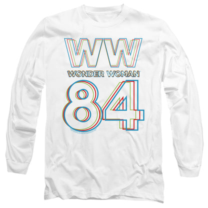 Wonder Woman 84 3D Hype Logo Mens Long Sleeve Shirt White Officially Licensed
