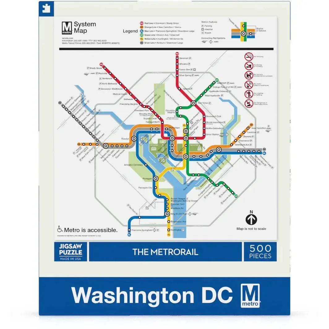 Washington DC Metro Map 500 Piece Jigsaw Puzzle NYPC