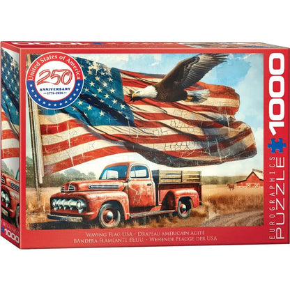 Waving Flag USA 1000 Piece Jigsaw Puzzle Eurographics
