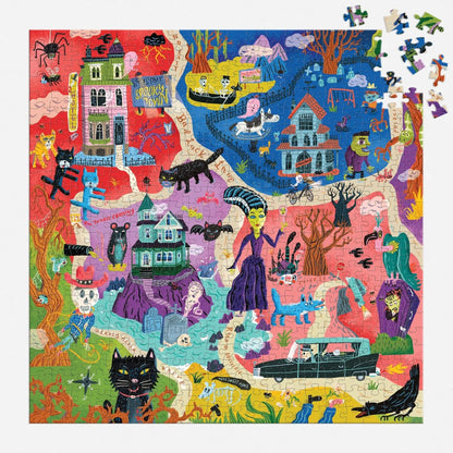 Welcome to Spooky Town 500 Piece Jigsaw Puzzle Mudpuppy