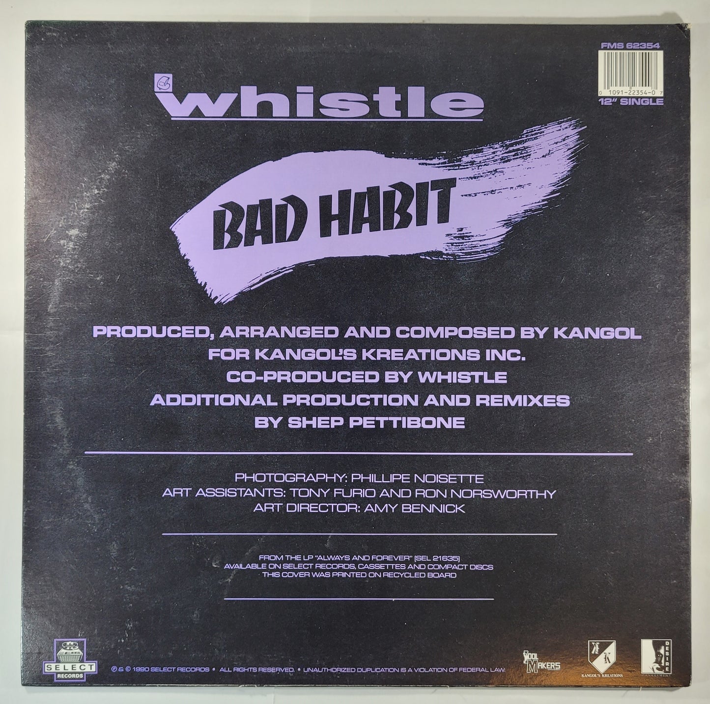 Whistle - Bad Habit [1990 Used Vinyl Record 12" Single]