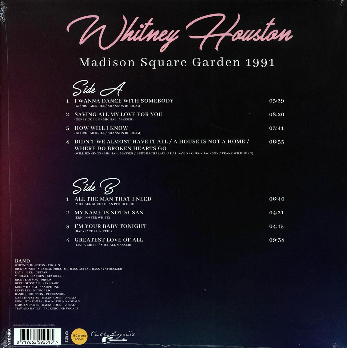 Whitney Houston - Madison Square Garden 1991 [2023 Unofficial] [New Vinyl Record LP]