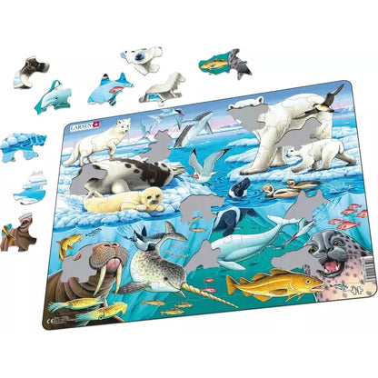 Wildlife On & Around an Arctic Iceberg 75 Piece Tray Jigsaw Puzzle Larsen