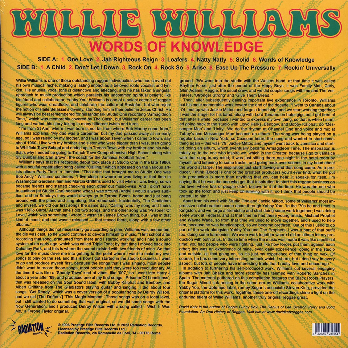 Willie Williams - Words of Knowledge [2023 Compilation] [New Vinyl Record LP]