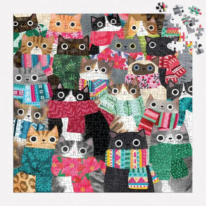 Wintry Cats 500 Piece Jigsaw Puzzle Galison