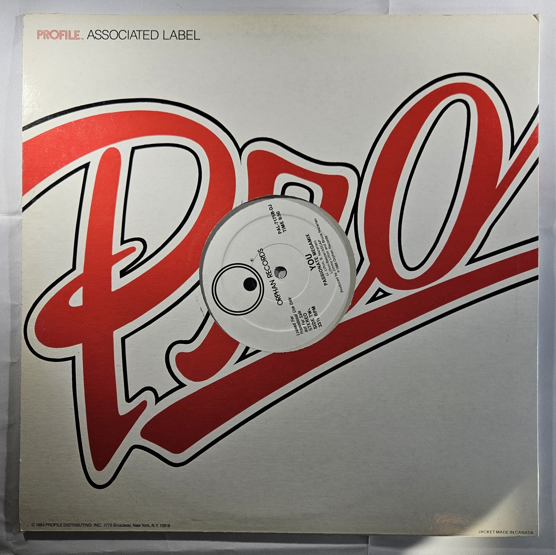 You - Passion City [1988 Promo] [Used Vinyl Record 12" Single]
